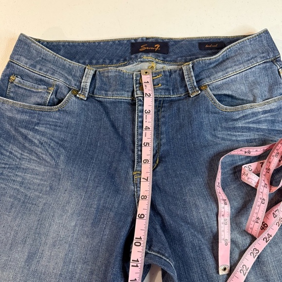 Seven 7 Bootcut Jeans Distressing Midrise Medium Wash Denim Women’s Size 10 - Picture 8 of 16